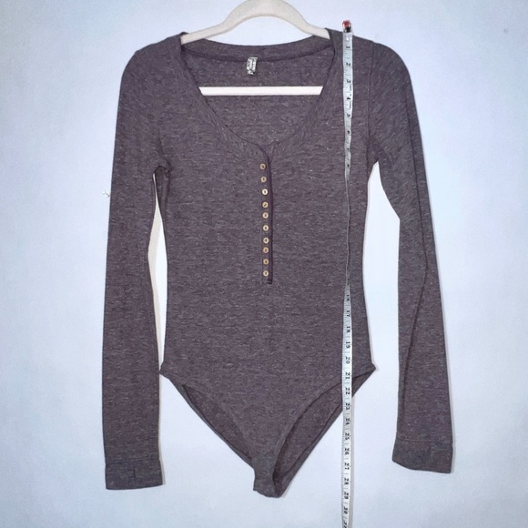 Free People Intimately Women's Dylan Thermal Bodysuit Button Placket Bodycon‎ Sm - Picture 9 of 16